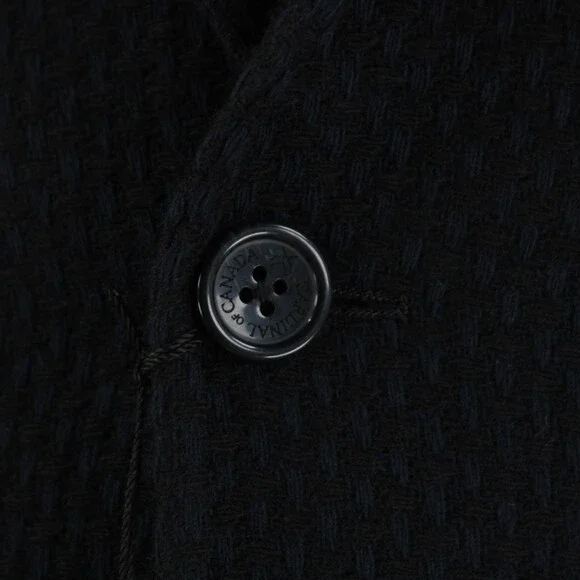 Cardinal of Canada NWT Wool Sport Coat Size 40R US In Black & Blue Knit